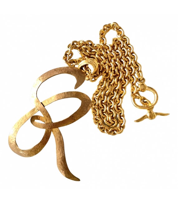 アクセサリー VINTAGE SONIA RYKIEL GOLD CHAIN NECKLASS Vintage Sonia Rykiel Golden Chain Necklace With Large Logo