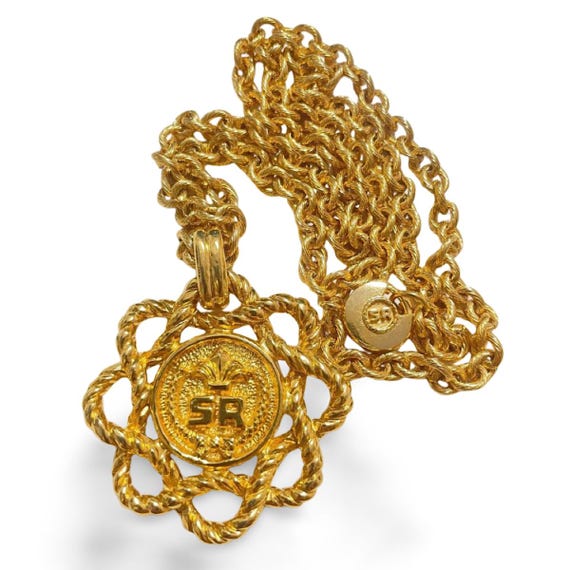 アクセサリー VINTAGE SONIA RYKIEL GOLD CHAIN NECKLASS Vintage Sonia Rykiel Long Golden Chain Necklace With Twisted