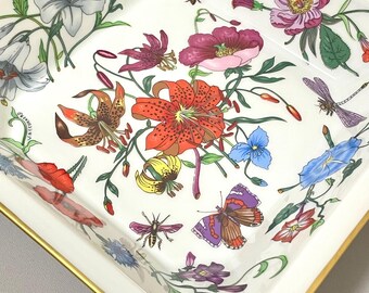 1980s Vintage GUCCI × Bernardaud Limoges Ceramic Floral Plate