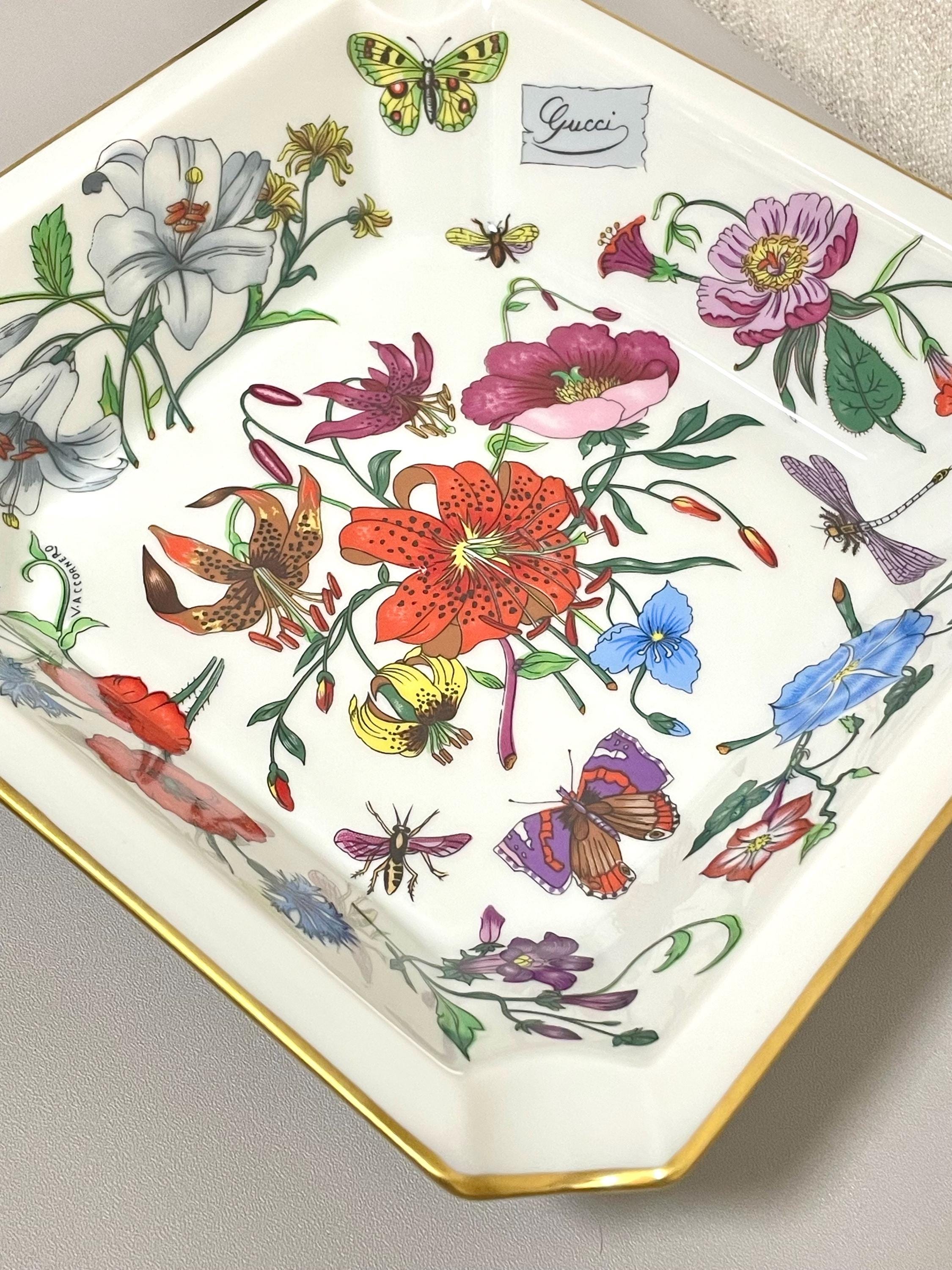1980s Vintage GUCCI × Bernardaud Limoges Ceramic Floral Plate
