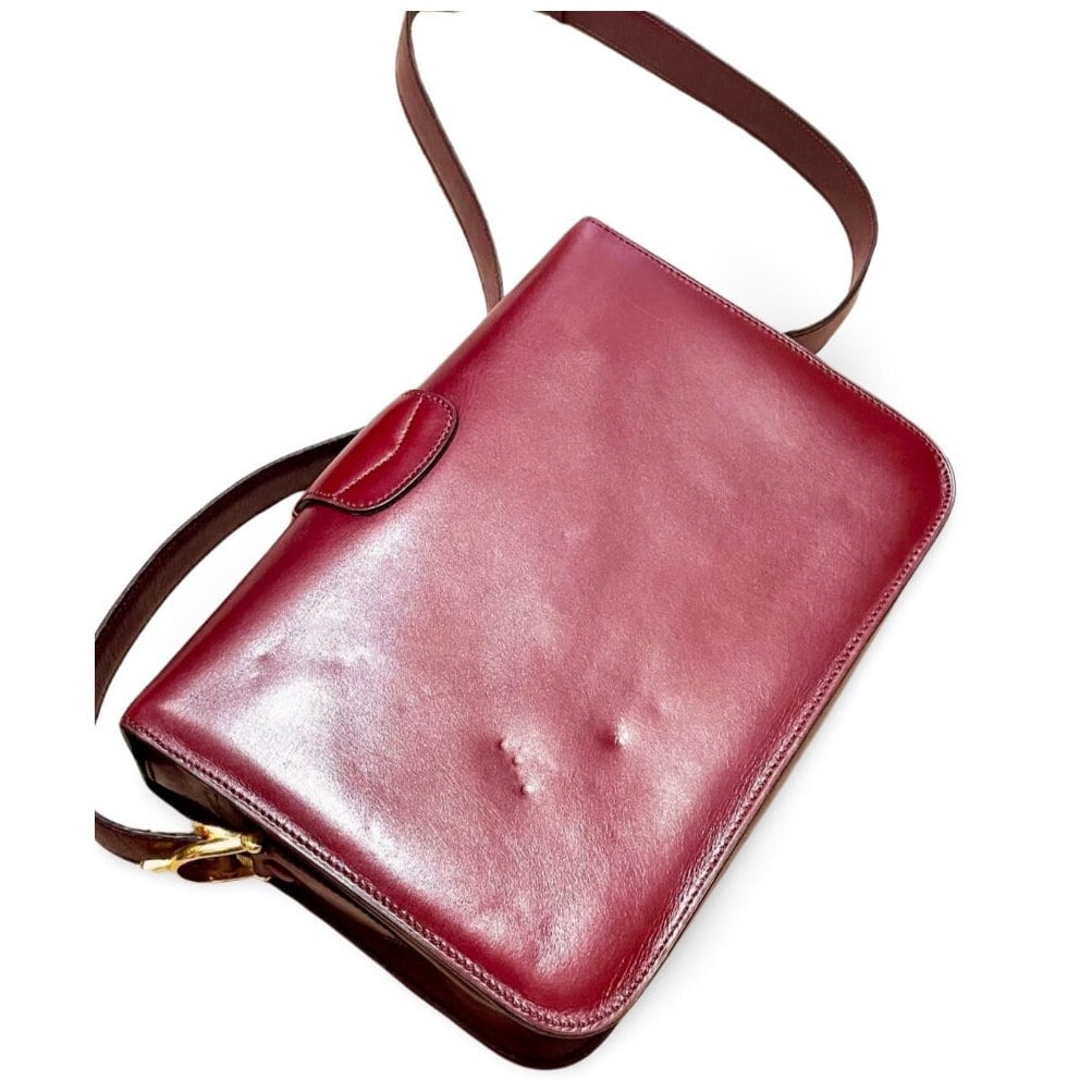 VINTAGE●CELINE●ポケット ラージ フラップオンチェーン バッグ Authentic Celine Leather Handbag Vintage Monogram Signature