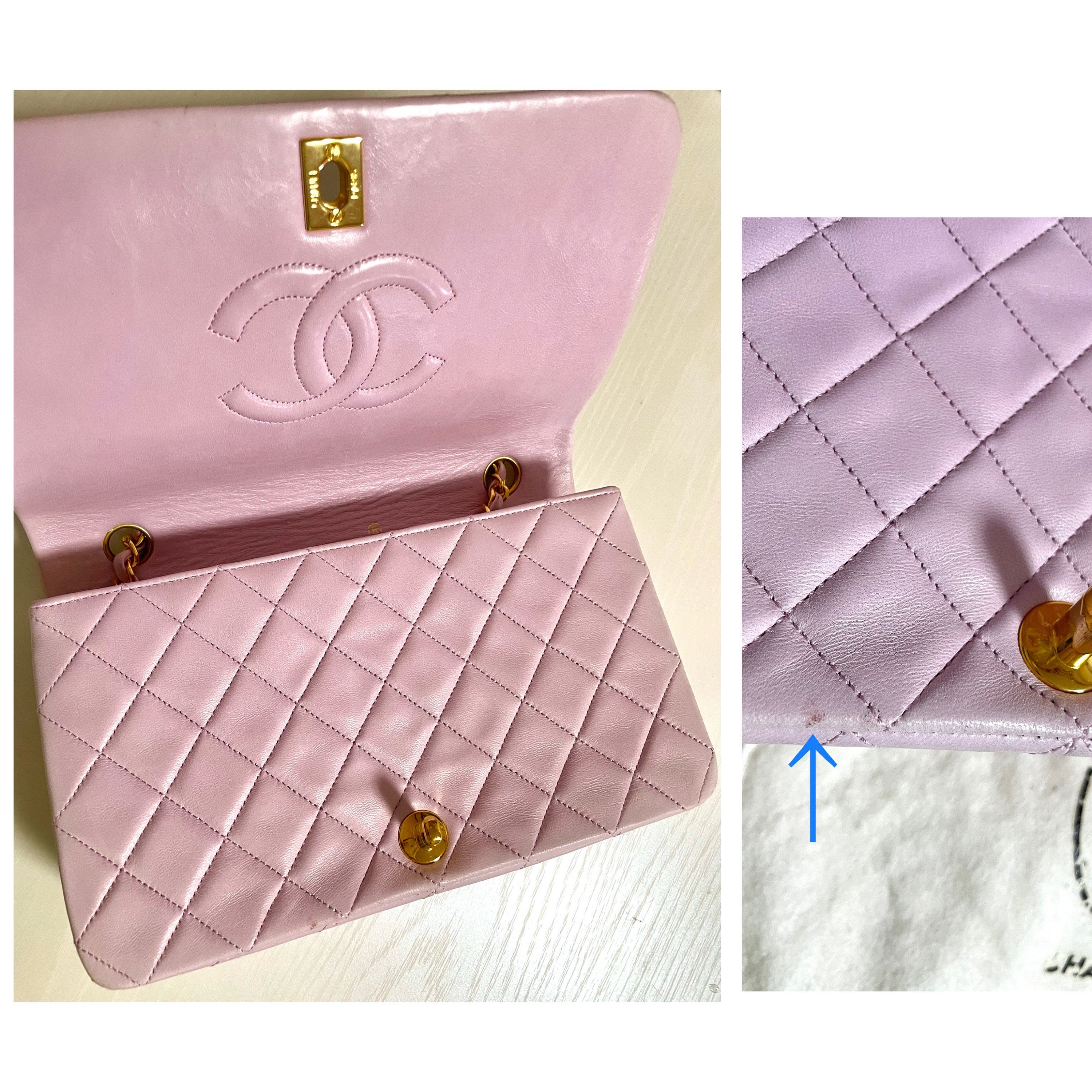 CHANEL Aged Calfskin Chevron Quilted 2.55 Reissue 226 Flap Light Pink  648030