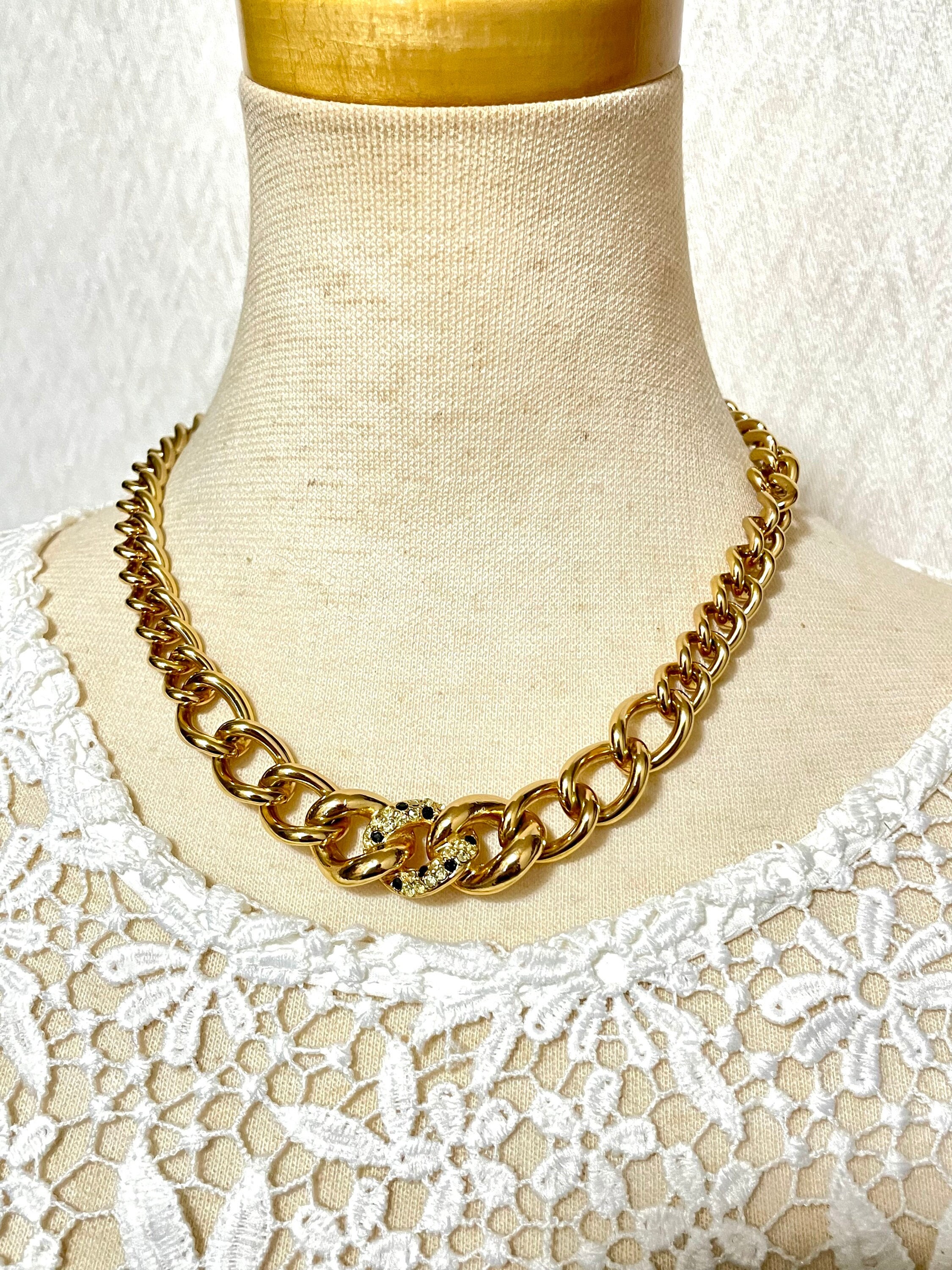 Vintage Christian Dior Nice and Thick Chain Necklace With Vintage Christian Dior Nice and Thick Chain Necklace With