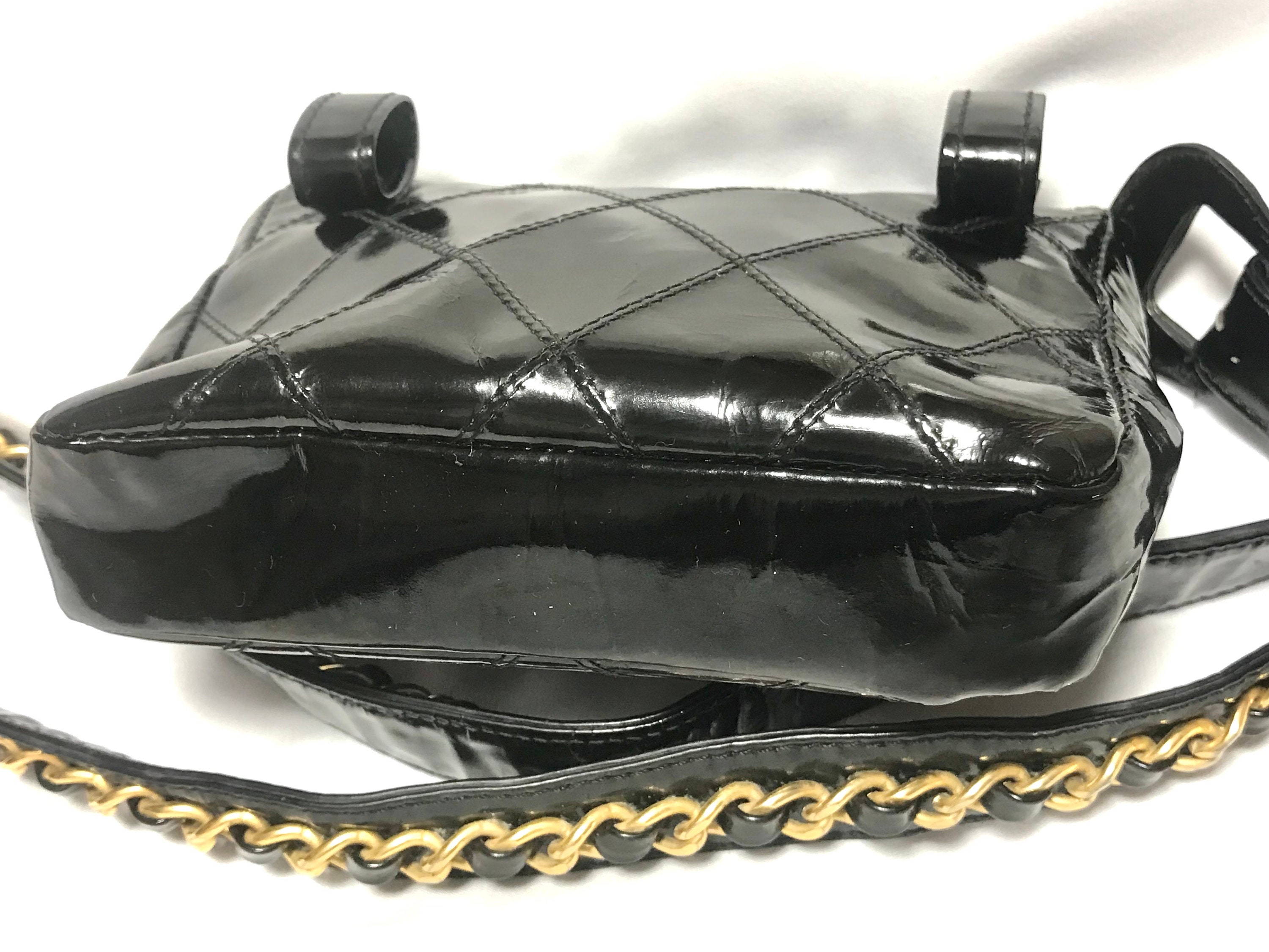 Chanel Belt Bag Rare Vintage 90s Mini Fanny Pack Waist Black Leather  Baguette For Sale at 1stDibs