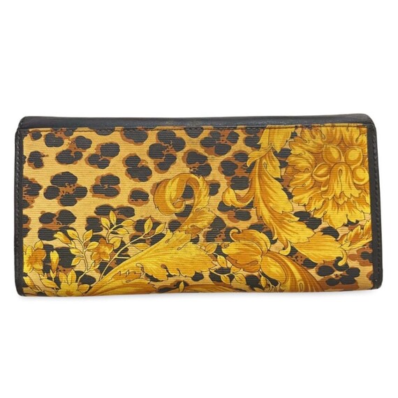 Vintage Gianni Versace Black Leather Wallet With Its Iconic