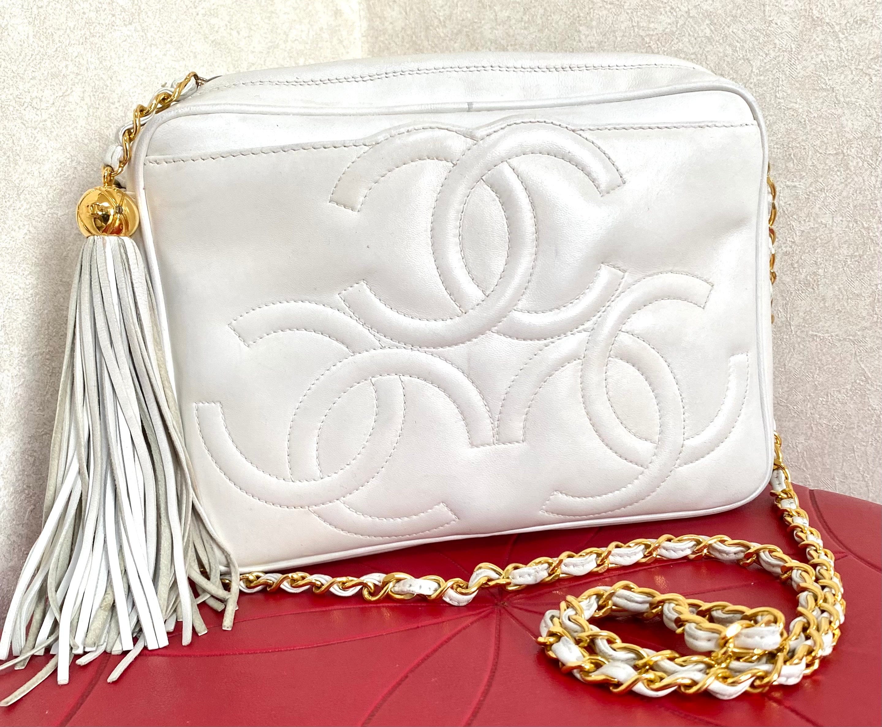 White Vintage Chanel Purse 