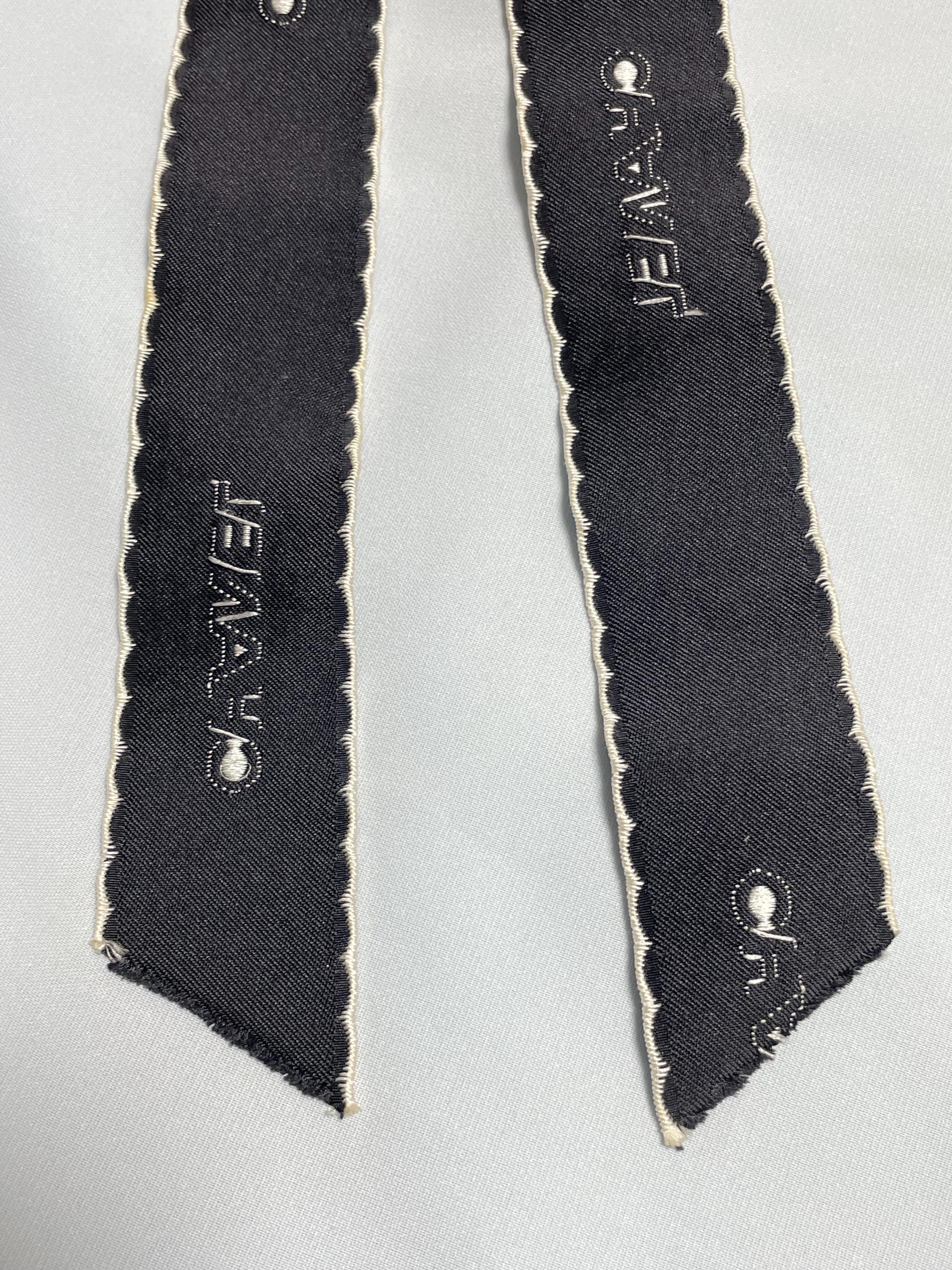 Chanel Black & White RIBBON 3PCS CHANEL WHITE & BLACK CAMELLIA RIBBON BOW PINS sold at  main image 4