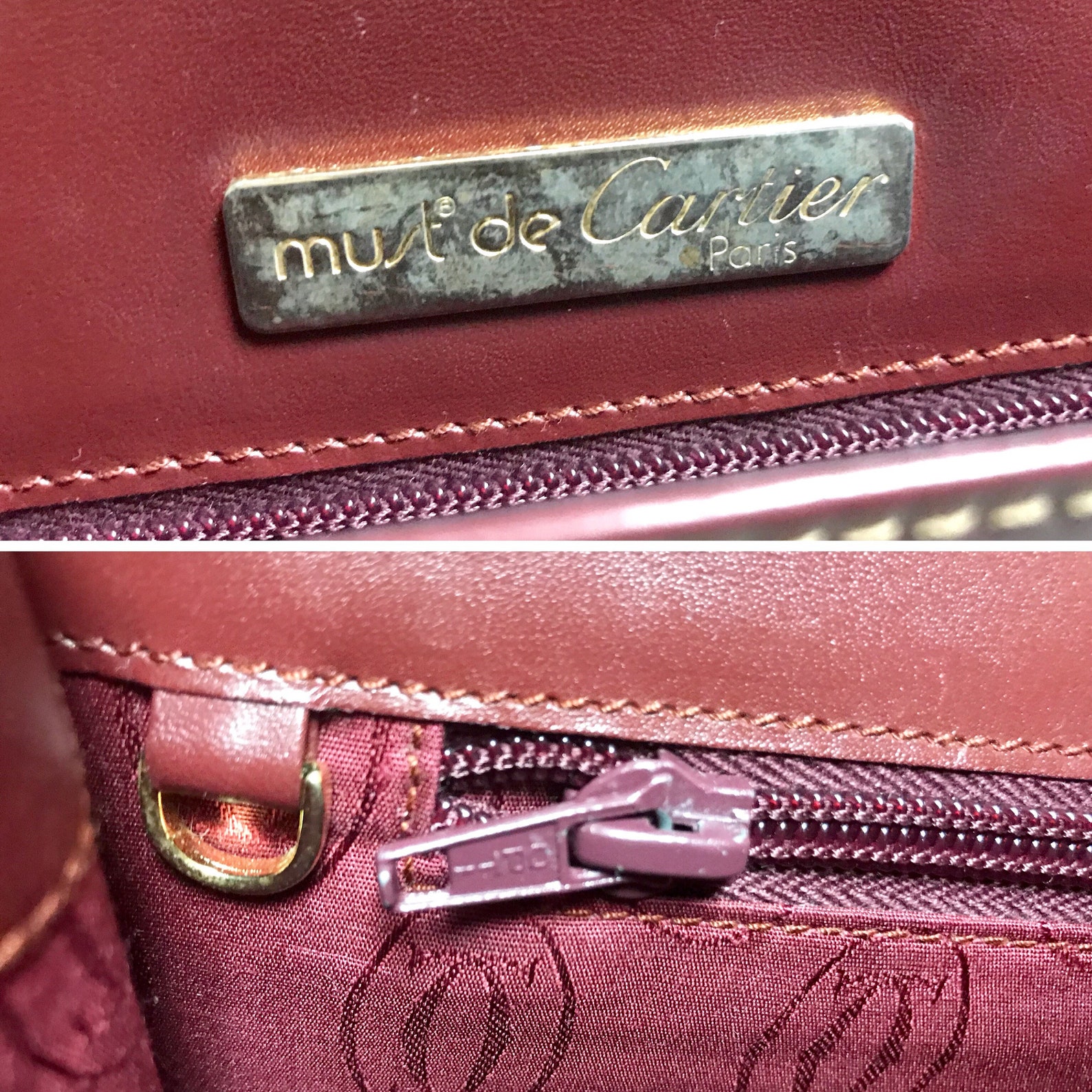 Vintage Cartier Wine Leather Clutch Bag Mini Document Purse Etsy