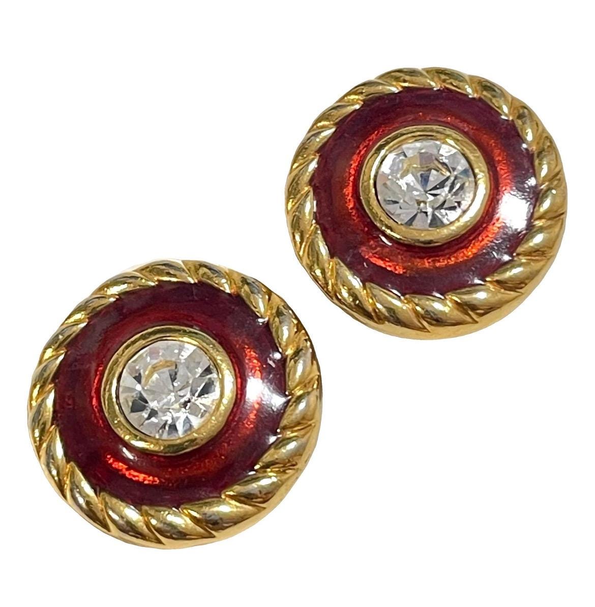 LANVIN GERMANY ヴィンテージ ブローチ 赤石 リーフ ゴールド Lanvin Germany Earrings - Etsy