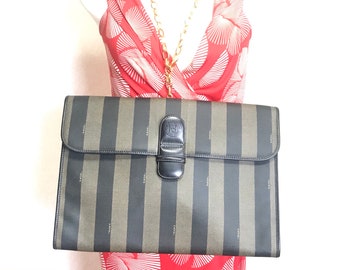 Vintage FENDI classic pecan stripe pattern large shopper tote bag with –  eNdApPi ***where you can find your favorite designer  vintages..authentic, affordable, and lovable.