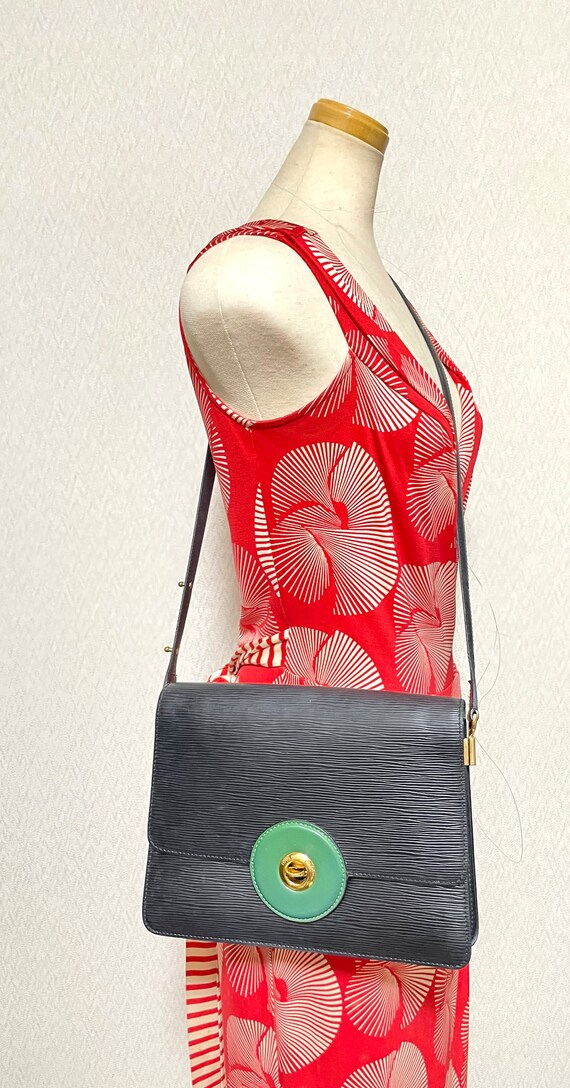 Vintage Louis Vuitton Rare Black Epi Mod Shoulder Bag With Green Bullseye. Unique Epi Purse. 0410282 Etsy