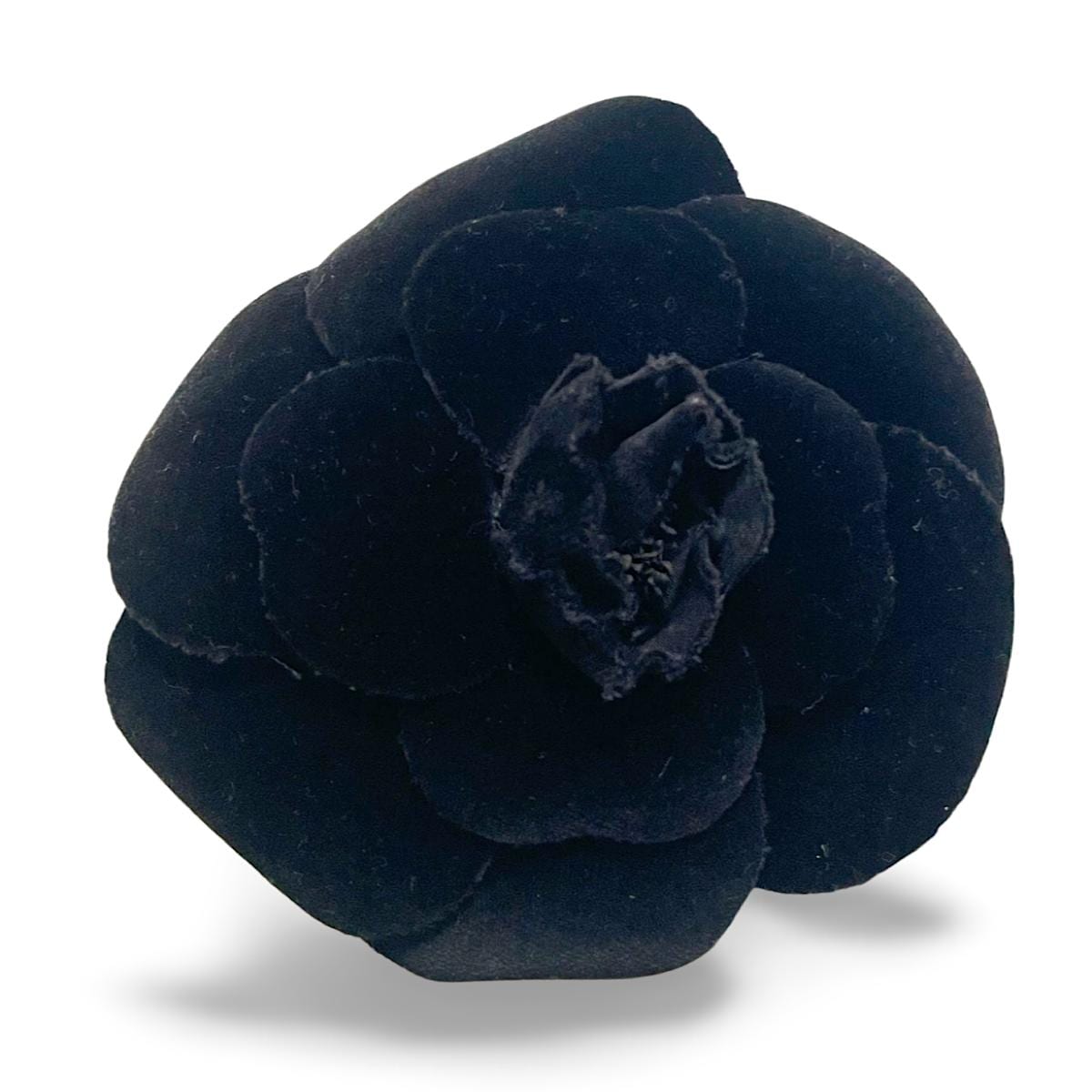 Vintage CHANEL Black Velvet Camellia Brooch | Iconic Flower Pin