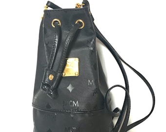 MINT. Vintage MCM Black Monogram Small Hobo Bucket Shoulder  display picture 2