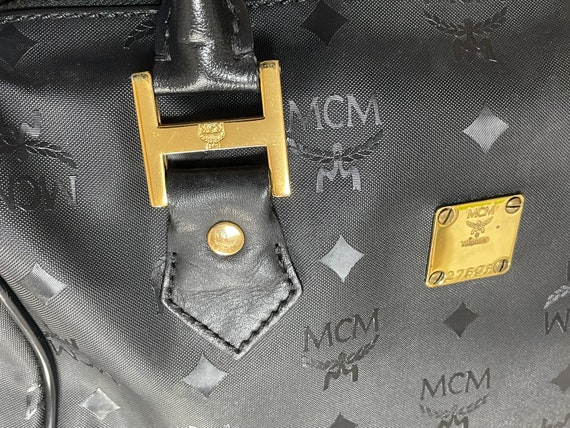 Vintage MCM black monogram speedy bag style handb… - image 4