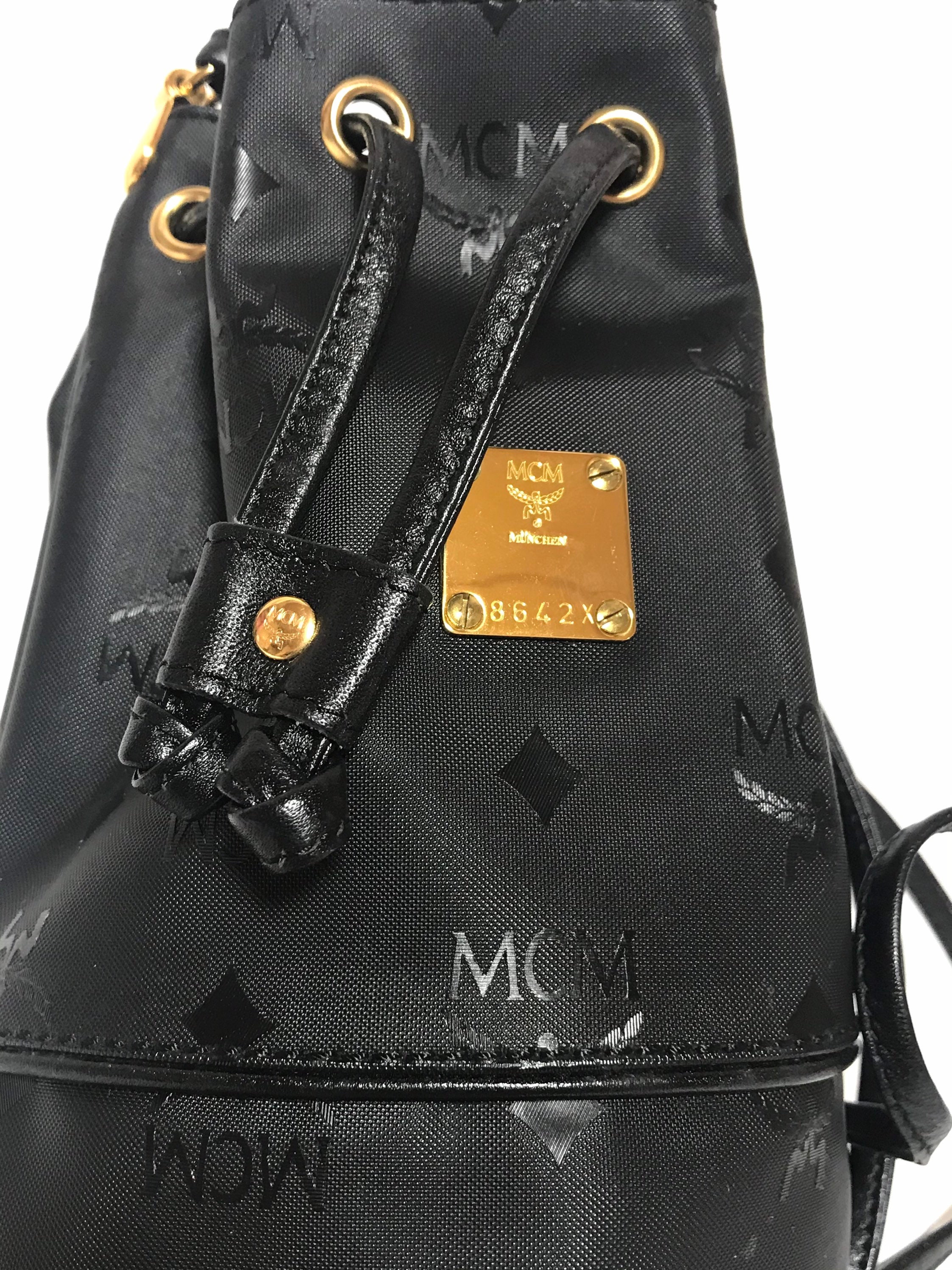 MINT. Vintage MCM black monogram small hobo bucket shoulder bag. So ch –  eNdApPi ***where you can find your favorite designer  vintages..authentic, affordable, and lovable.