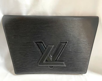 Louis Vuitton Black Epi Vintage Clutch 1989 - Katheley's