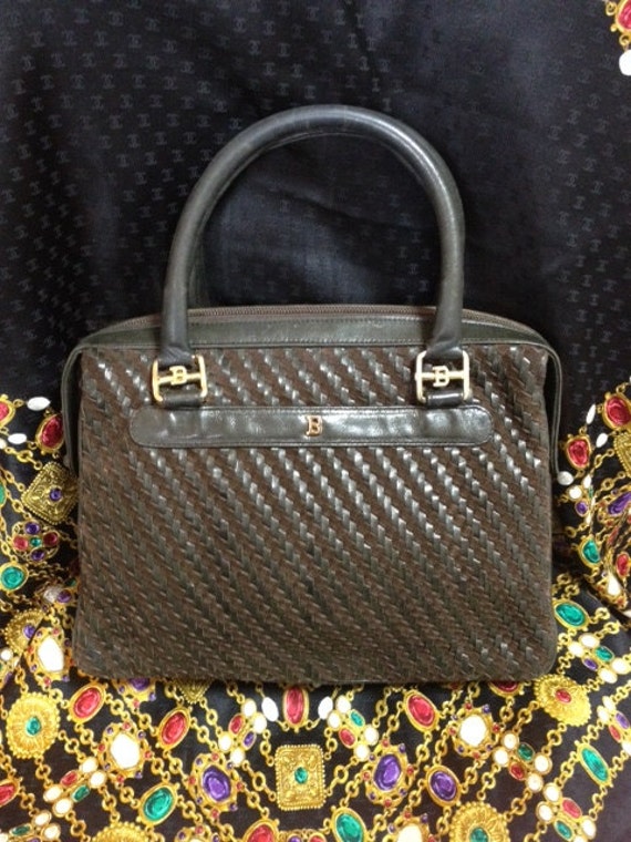 Vintage Bally Darkbrown and Khaki Smooth and Suede Leather