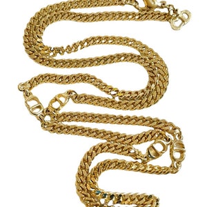MINT. Vintage Christian Dior golden chain necklace with CD charms. Bracelet. Classic Dior jewelry. Best Gift. 060123ac8
