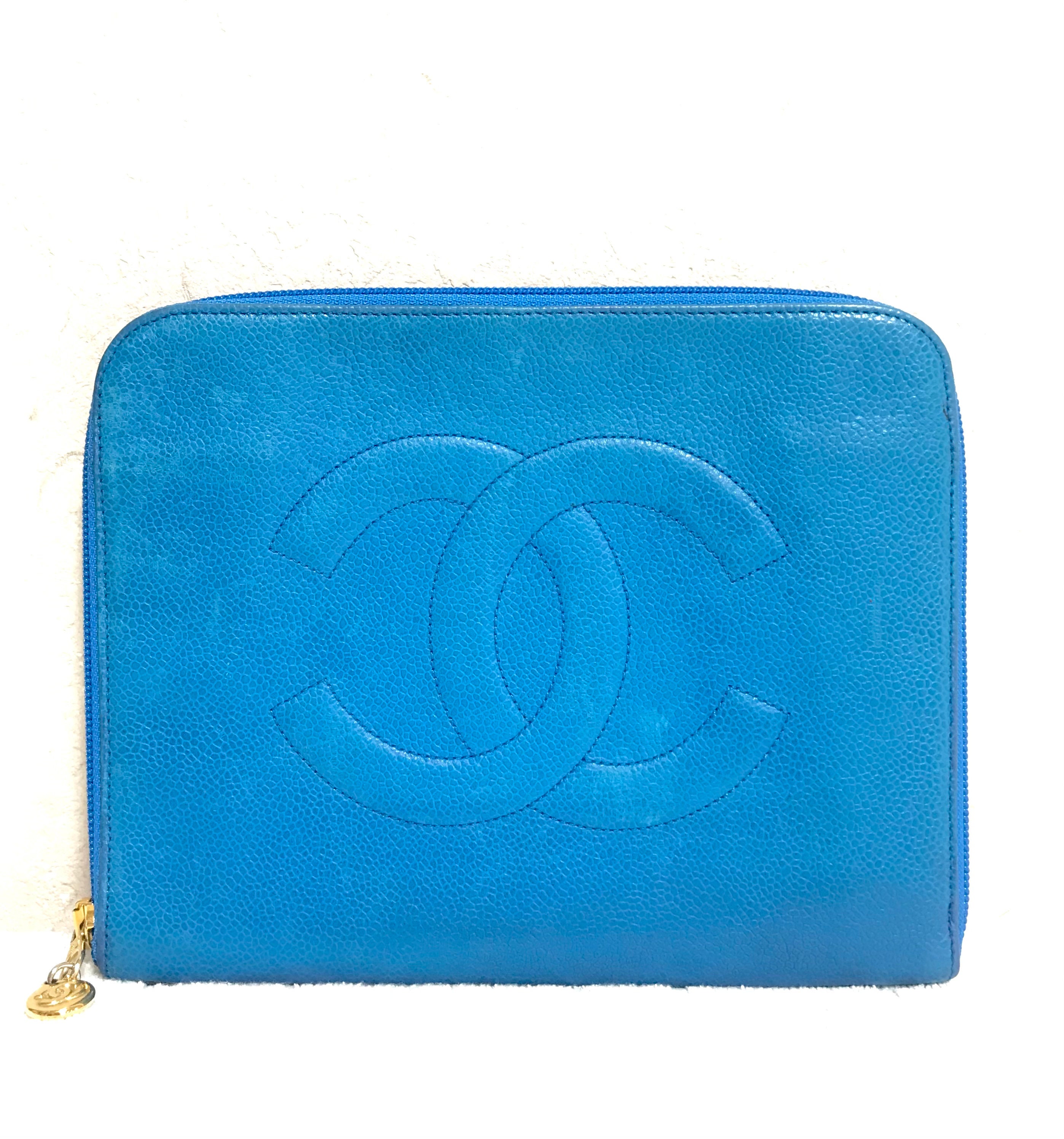 Vintage CHANEL Blue Caviar Clutch Bag iPhone Case Large -  Denmark