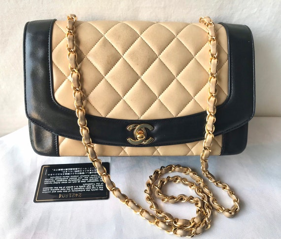 Vintage CHANEL Beige and Black Frame Lambskin 2.55 Classic -  UK