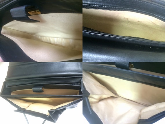 Vintage Bally Black Leather Retro Pop Design Bag, Business Purse