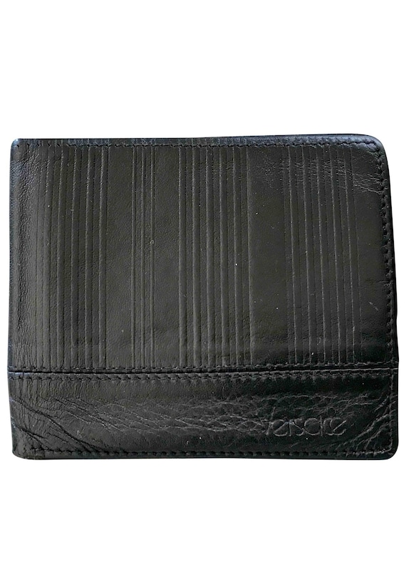Vintage Gianni Versace black leather wallet with … - image 1