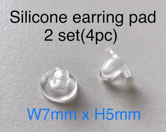 2 sets. Silicone, clear color earring pads. Will fit vintage CHANEL, HERMES earrings too.