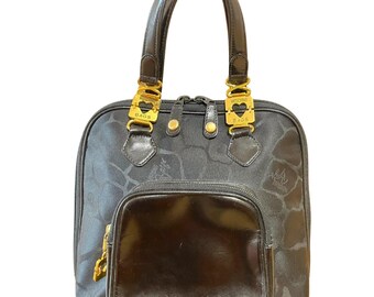 Vintage MOSCHINO Black Suede and Colorful Jigsaw Puzzle