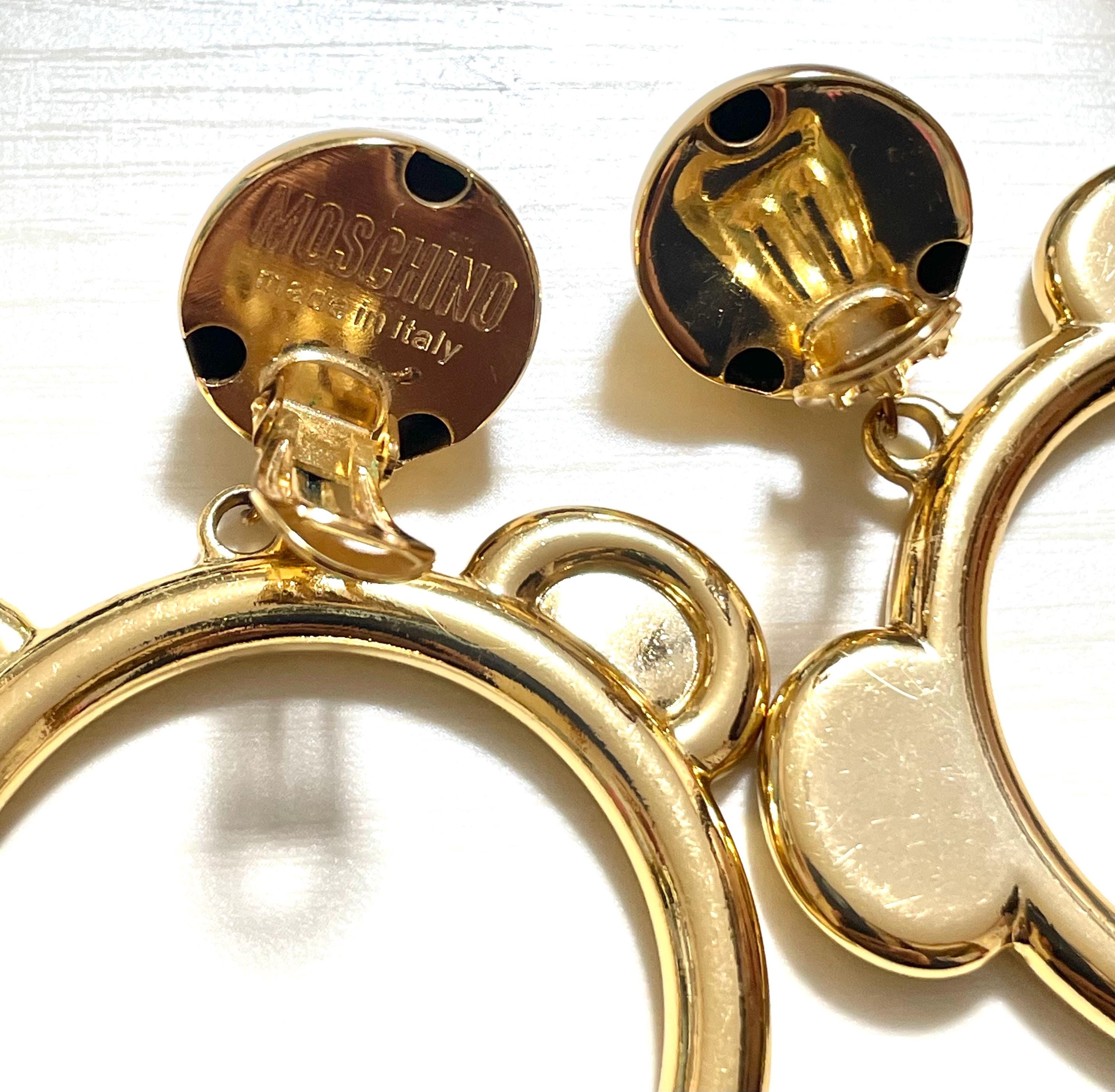 MOSCHINO ロゴ スターイヤリング 大ぶり ヴィンテージ MINT 1990s Vintage MOSCHINO Extra Large Bear Hoop Dangle Earrings