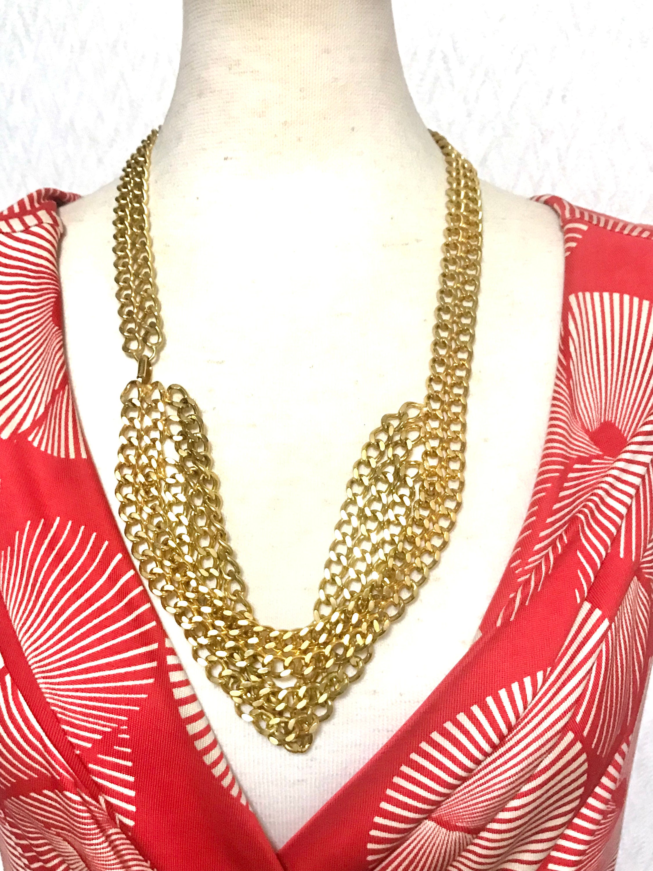 Vintage CHANEL Multiple Layer Golden Chain Belt. Gorgeous 
