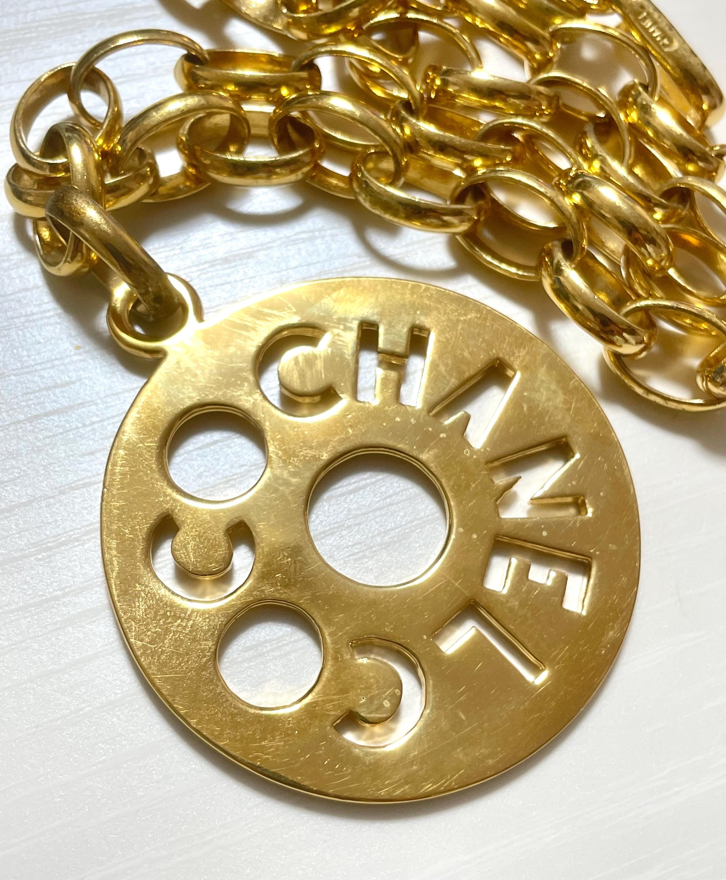 Vintage CHANEL Golden Chain Necklace, Chain Belt With Round 