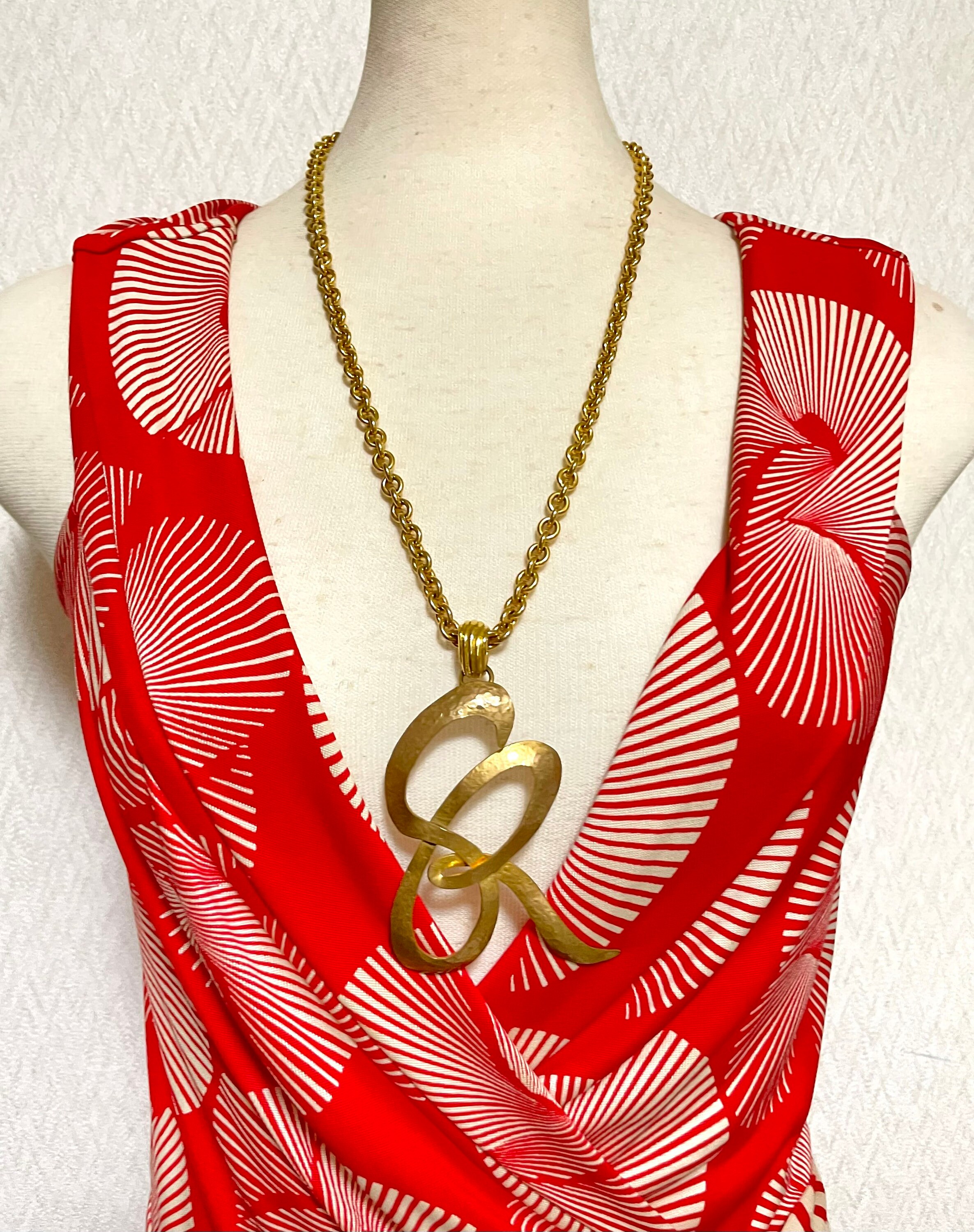 アクセサリー VINTAGE SONIA RYKIEL GOLD CHAIN NECKLASS Vintage Sonia Rykiel Golden Chain Necklace With Large Logo