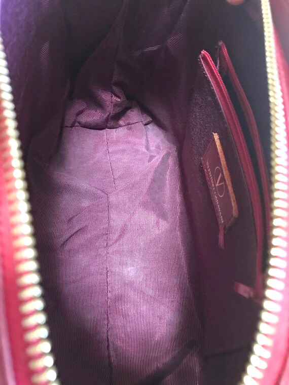 Vintage Valentino Garavani wine leather handbag w… - image 9