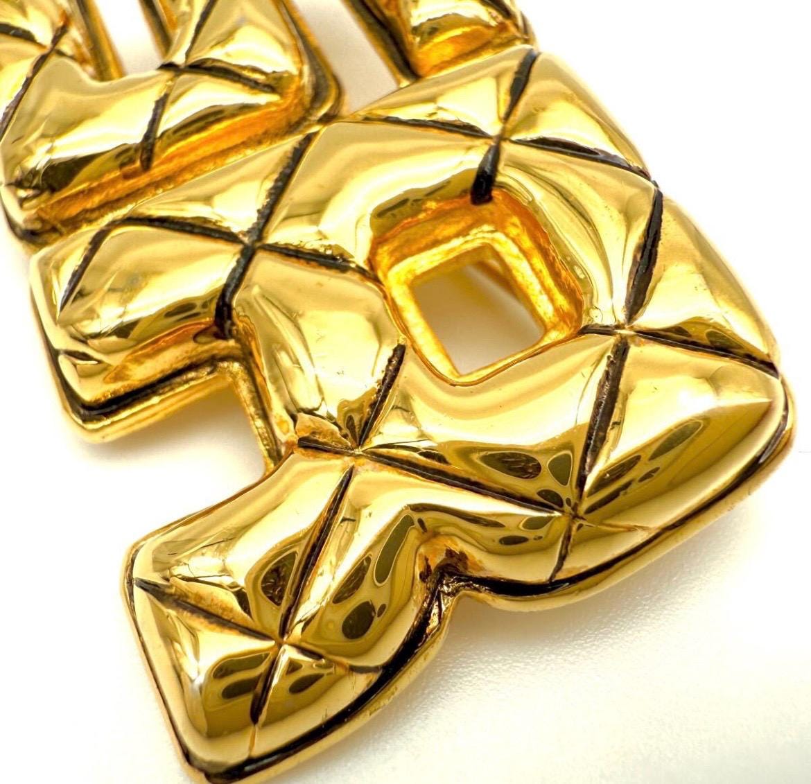 Broche Vintage Rykiel En Alliage Doré - Bijou D'Occasion Pour Pull Ou Veste