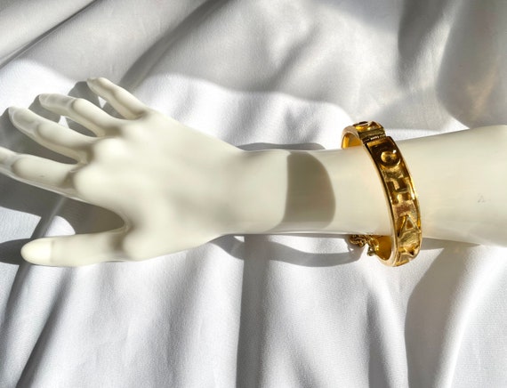 W5 Vintage Chanel golden bangle with logo marks a… - image 10