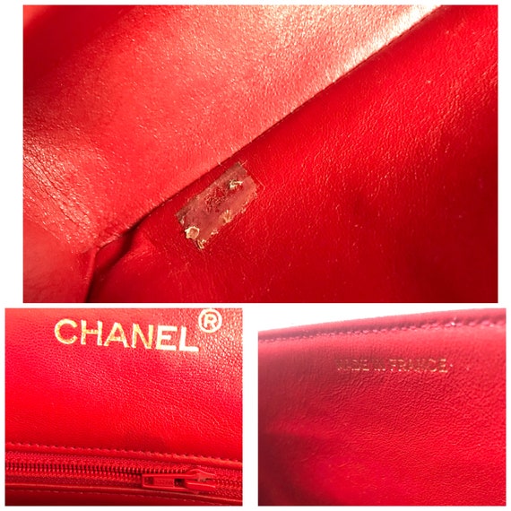 Vintage Chanel Red  Shoulder Bag With Wavy Stitches and - Etsy Finland