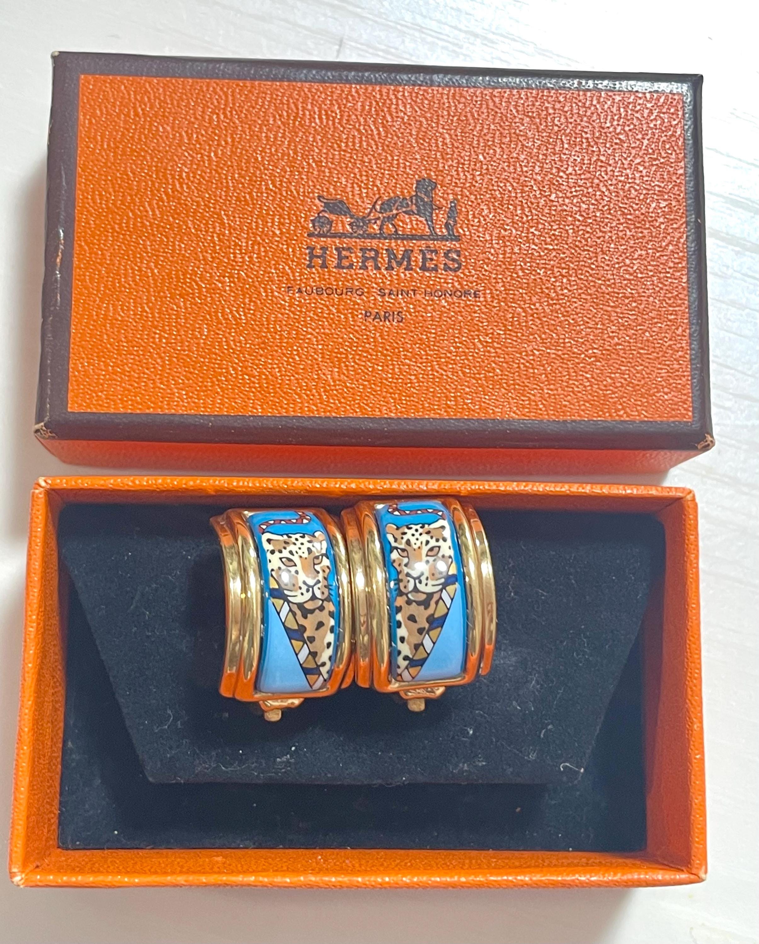Auth Hermes Cloisonne Earrings #303040H19B Vintage Hermes Clip on Earrings main image 3