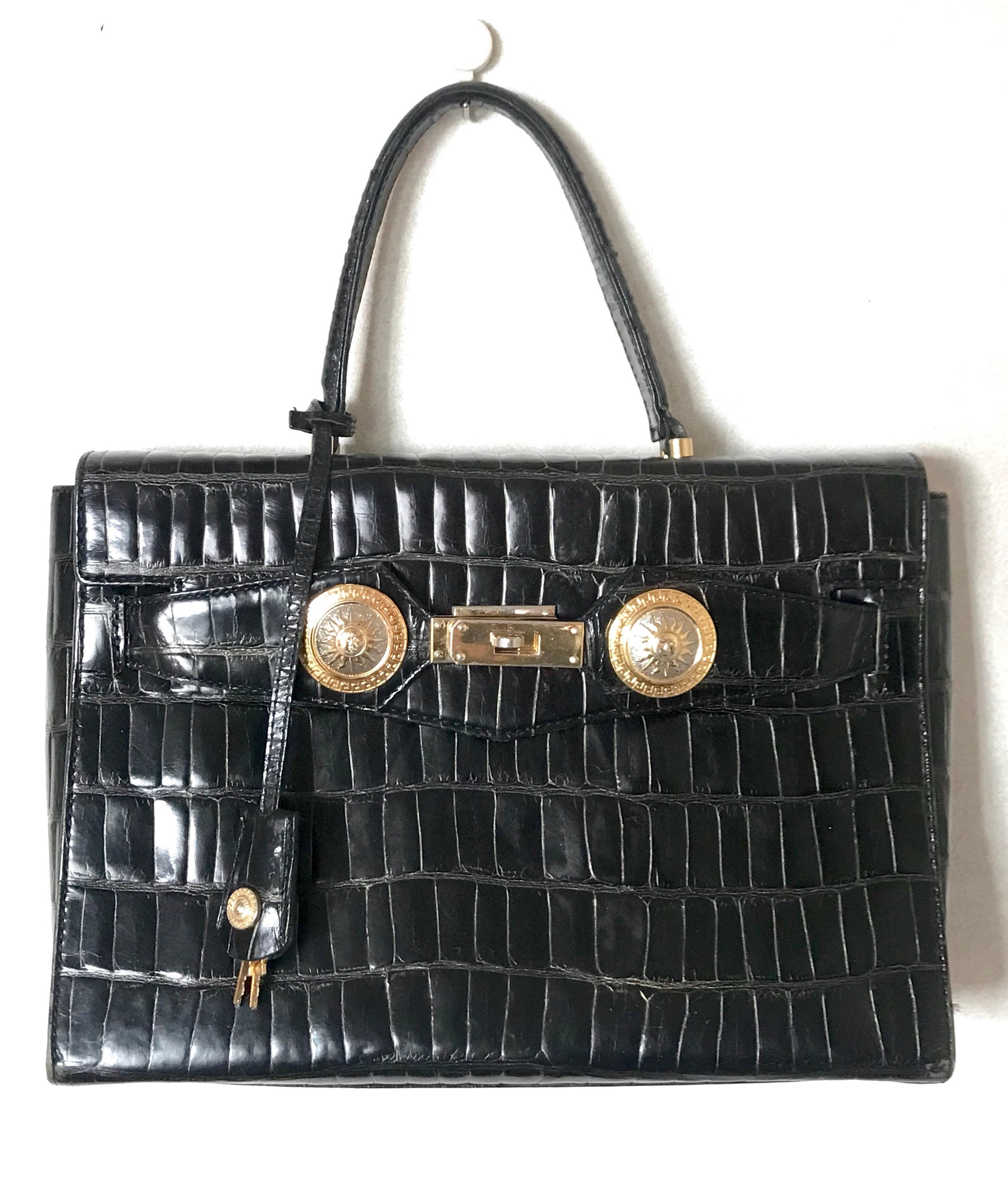 Vintage GIANNI VERSACE studded rhinestone jeweled shoulder bag purse