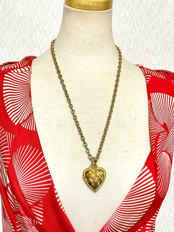 アクセサリー VINTAGE SONIA RYKIEL GOLD CHAIN NECKLASS Vintage Sonia Rykiel Chain Necklace With Rope Design Heart