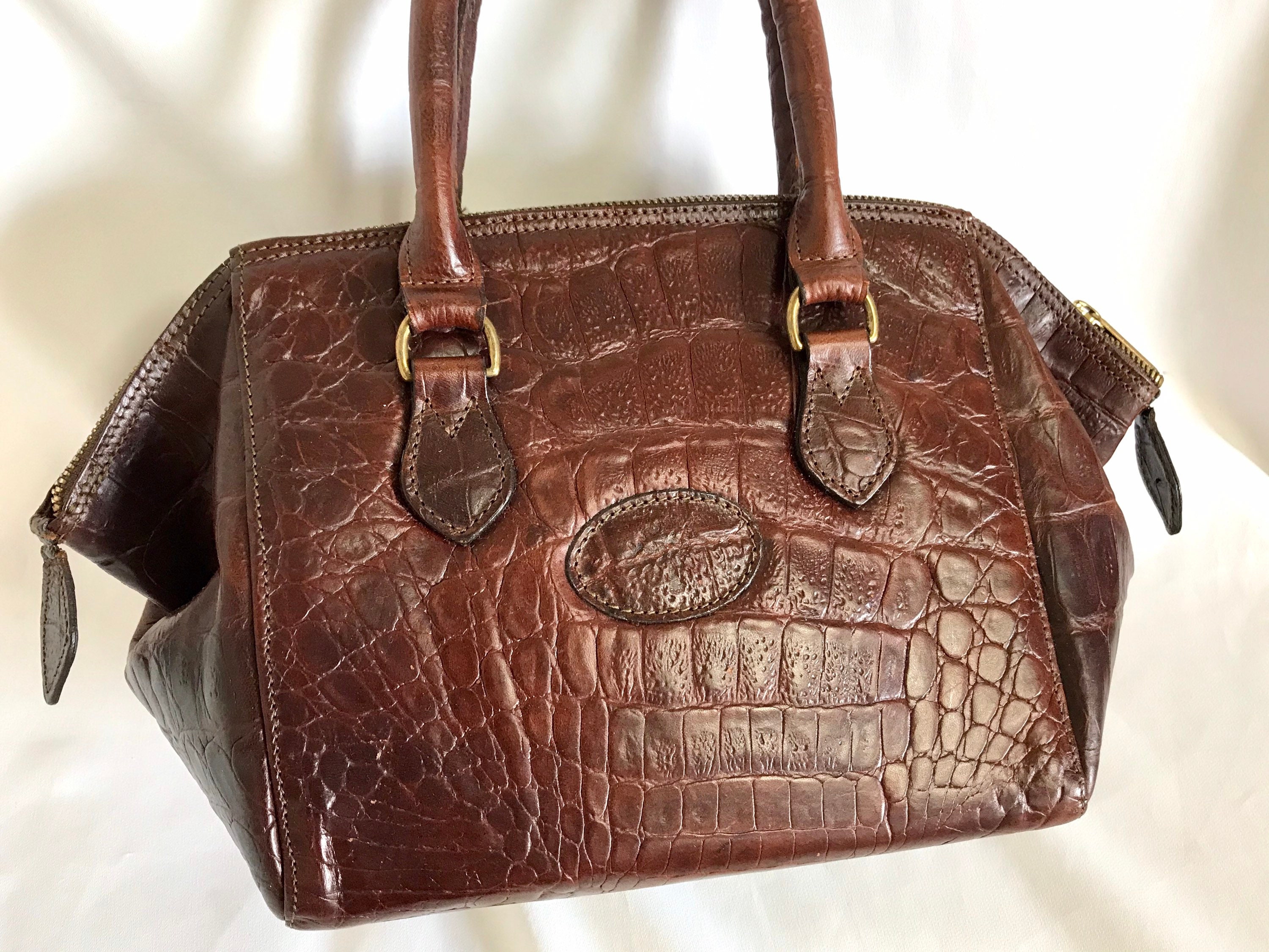 Vintage Mulberry croc embossed black leather Kelly bag. Classic handba –  eNdApPi ***where you can find your favorite designer  vintages..authentic, affordable, and lovable.