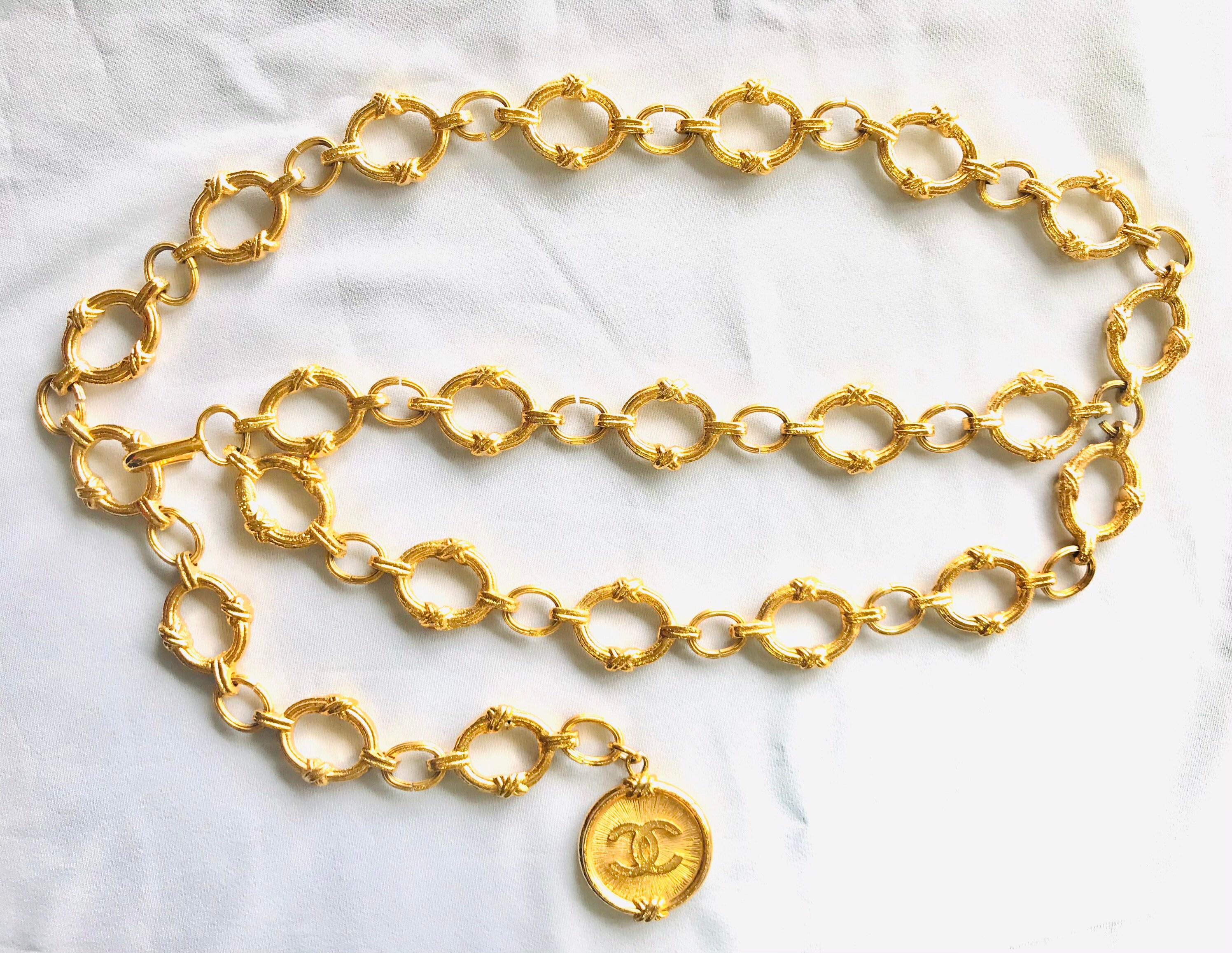 Vintage CHANEL Nice and Heavy Thick Golden Chain Belt With