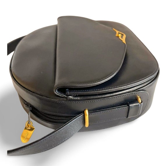 Vintage Cartier navy oval shape shoulder bag with… - image 7