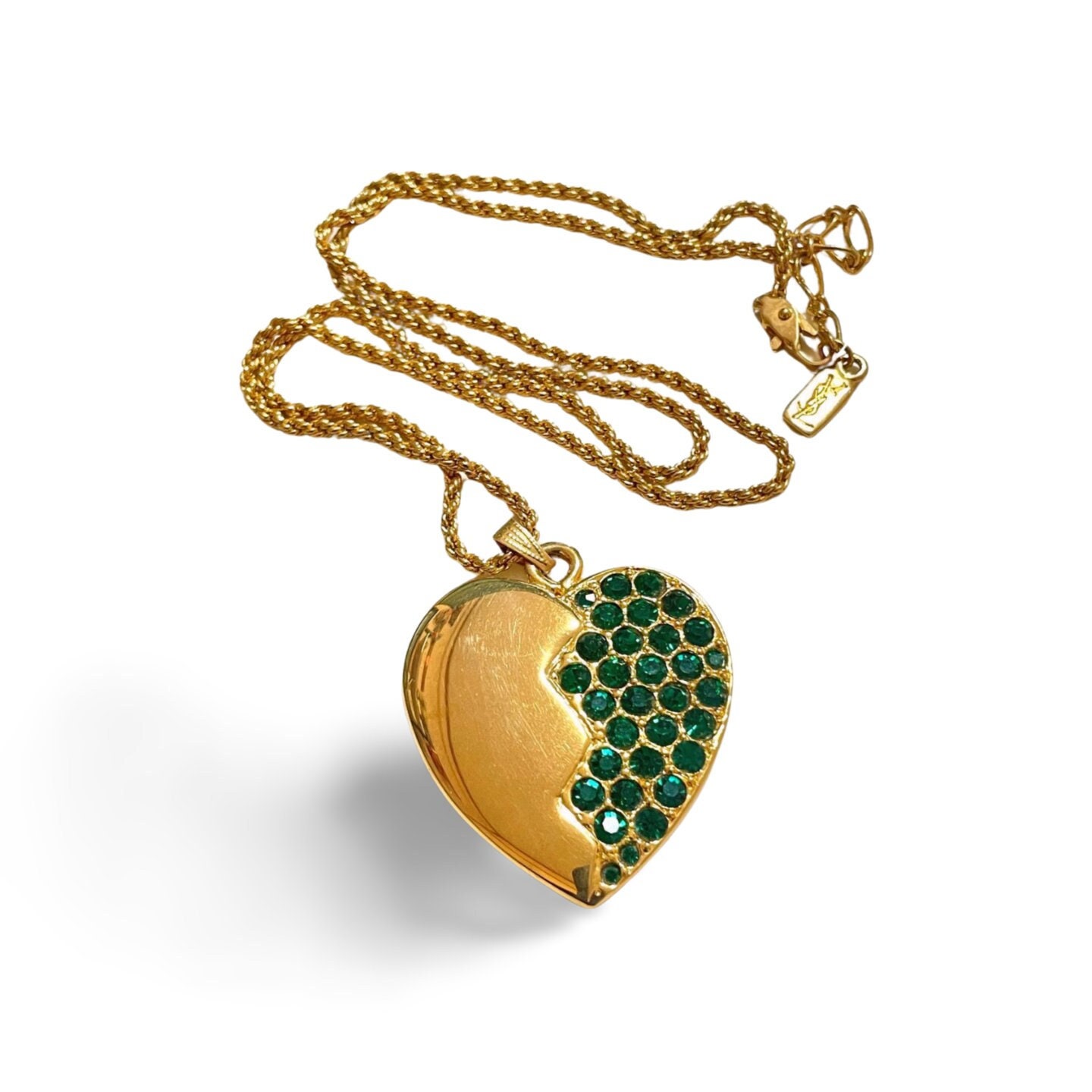 Vintage Yves Saint Laurent Golden Chain Necklace With Heart