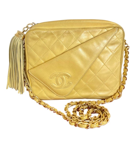 Chanel 90s Red Lambskin Quilted Mini CC Flap Messenger