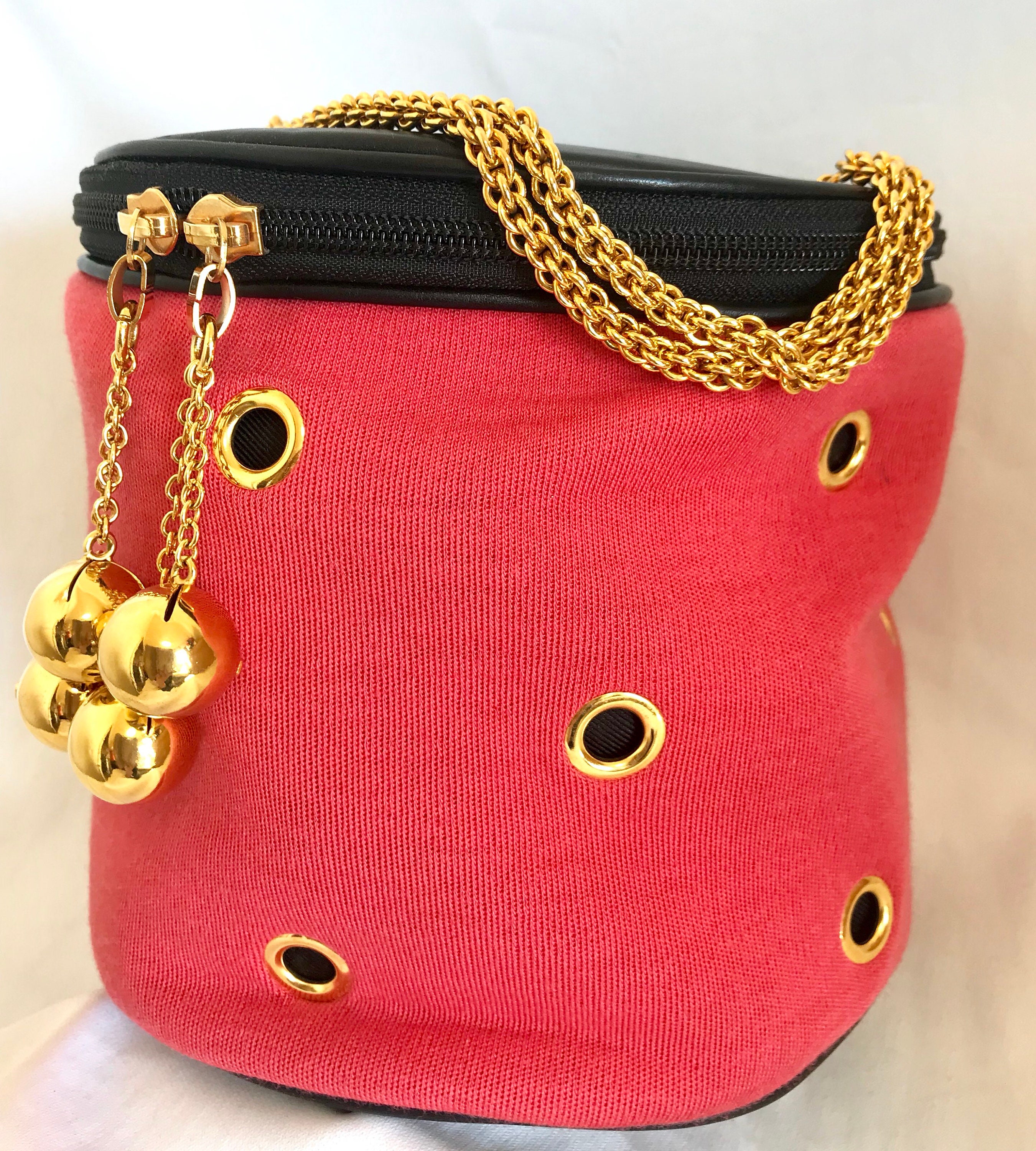 Vintage Moschino by Redwall Lunchbox Design Red Jersey and Black