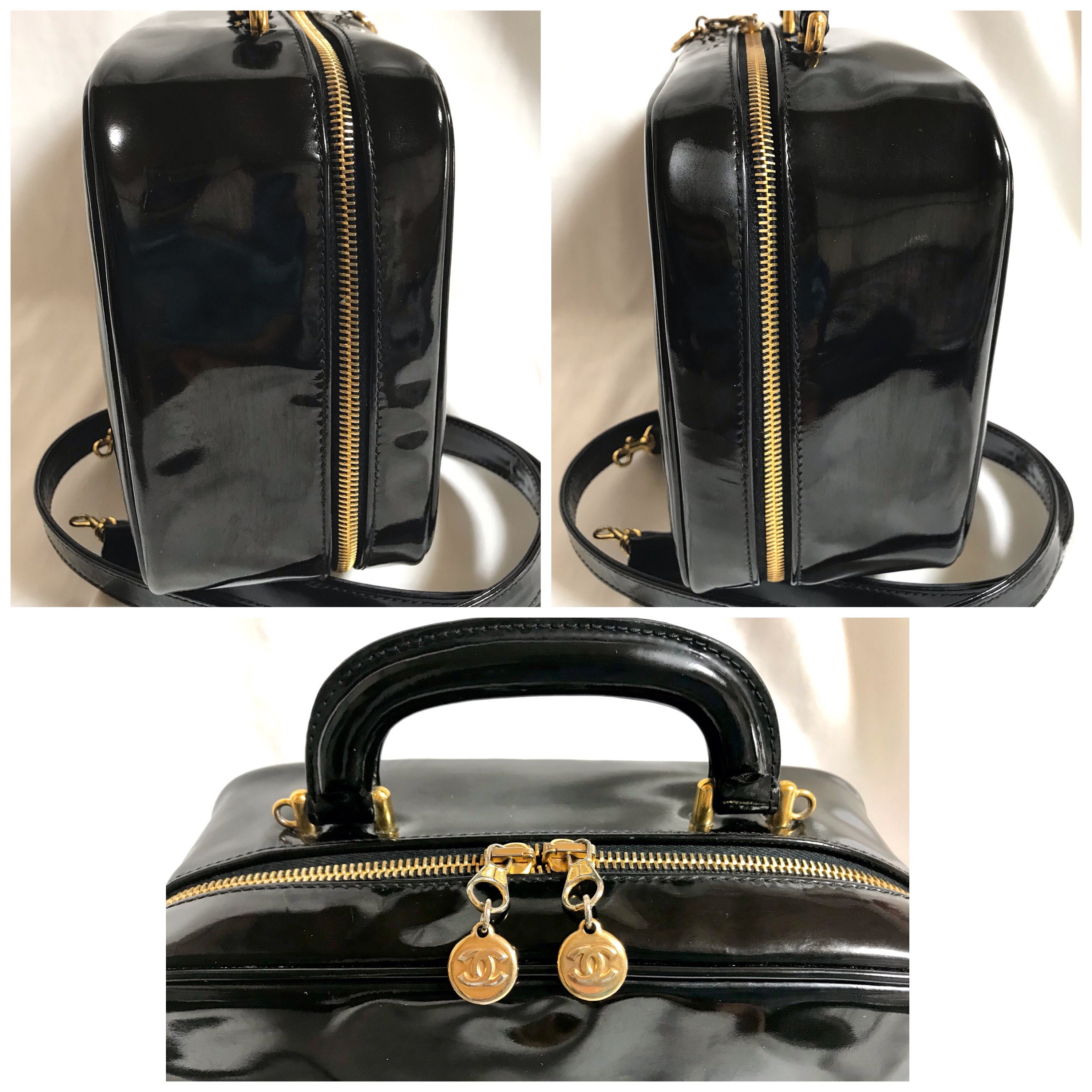 1990s. Vintage CHANEL black patent enamel briefcase business bag with – eNdApPi  ***where you can find your favorite designer vintages..authentic,  affordable, and lovable.
