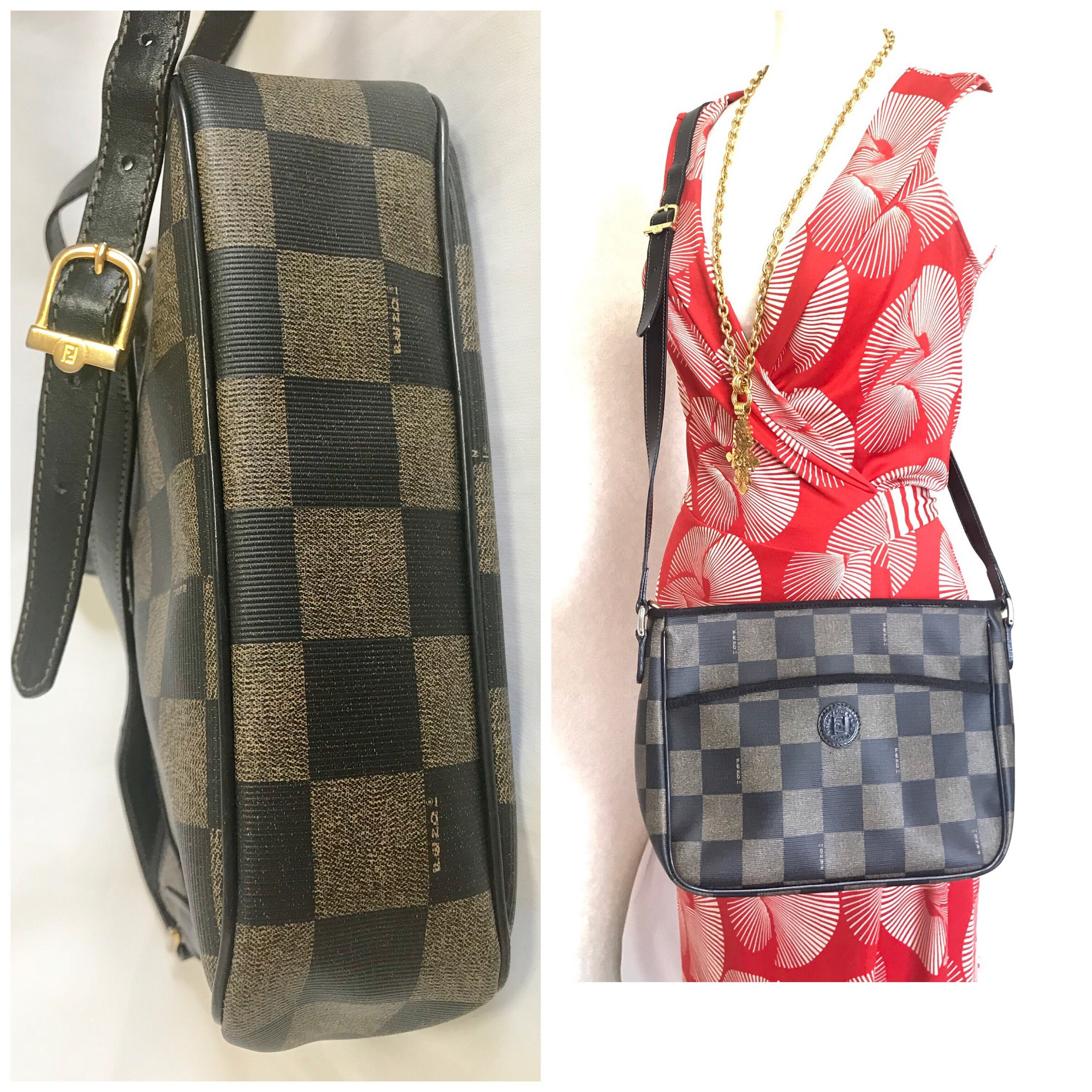 希少✨Fendi Pecan Pattern Handbag Vintage FENDI Pecan pattern Totebag Shoulder bag Brown Vintage Old
