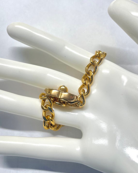 Vintage Chanel chain bracelet with turn lock CC a… - image 8