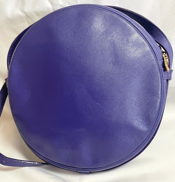 Vintage Yves Saint Laurent purple round bag with … - image 5