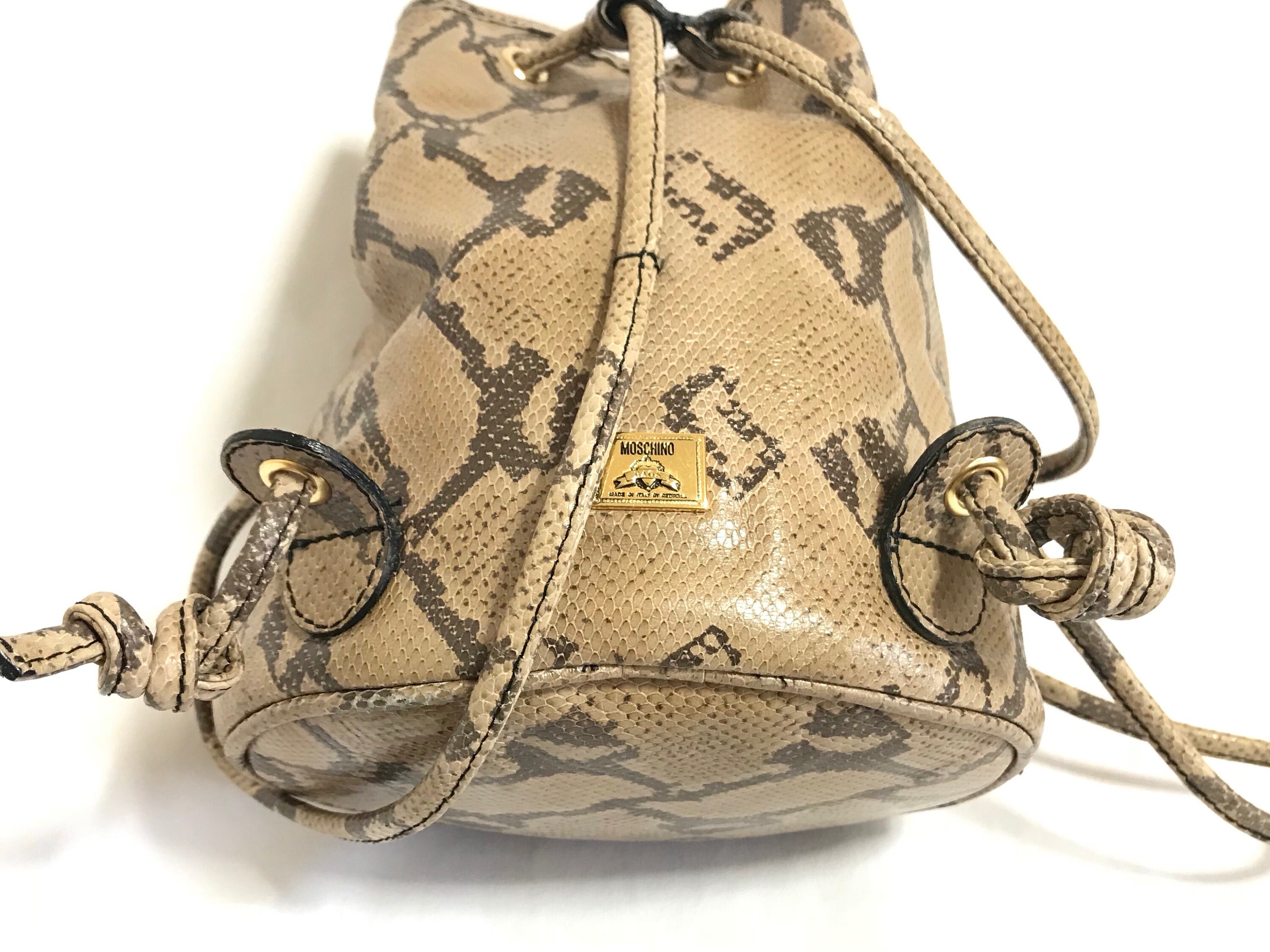 Vintage MOSCHINO by Redwall Snakeskin Print Leather Mini  display picture 1